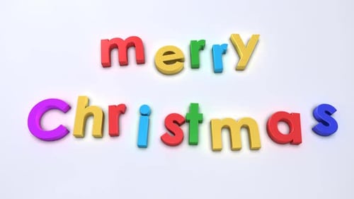 Colorful 3D Merry Christmas Text Reveal Animation