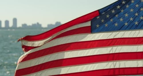 USA flag waving