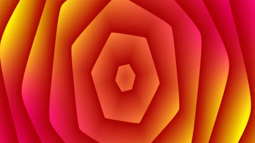 Dynamic Hexagon Tunnel Loop Background with Vibrant Colors
