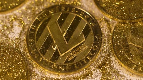 Close Up of Gold LiteCoin Crypto Coin