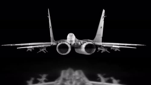 Holographic Fighter Jet 3D Model Technical Animation