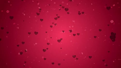 Falling Hearts and Rose Petals Romantic Loop Background