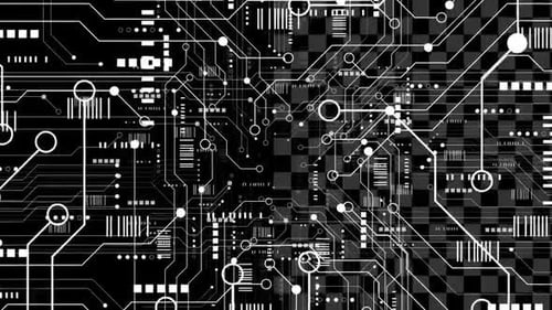 Geometric Digital Circuit Board Background Animation