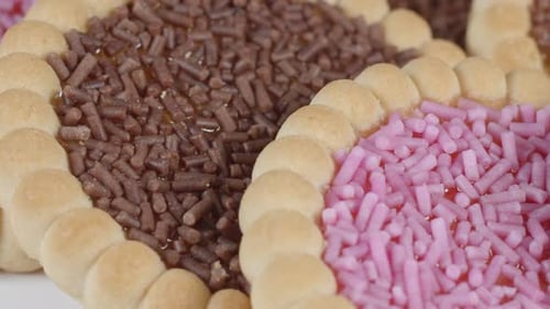 Close-Up of Colorful Dessert with Sprinkles