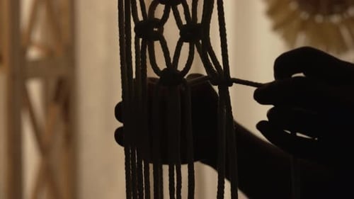 Woman is Making Macrame