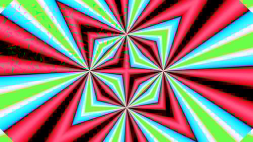 Looping pattern. Abstract background Equalizer DJ disco neon led lighting. Kaleidoscope, mandala