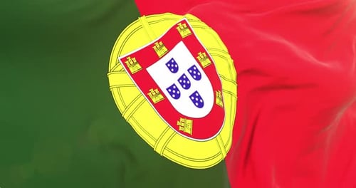 Animated Portuguese Flag Waving in Realistic 3D