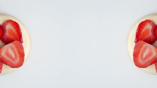 Pancakes with Fresh Strawberries, Delicious Breakfast