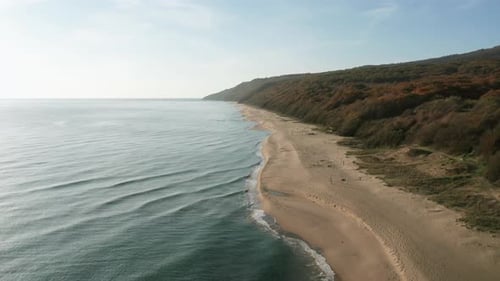 Wild sandy beach and turquoise sea