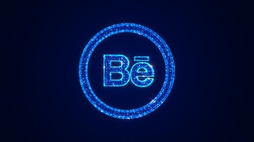 Futuristic Blue Particle Logo Loop Animation