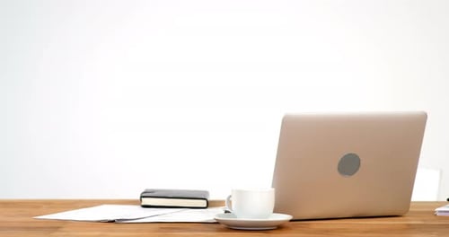 Laptop on office desk