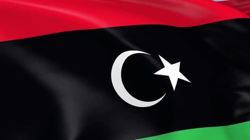 Waving Flag of Libya, Realistic Fabric Animation