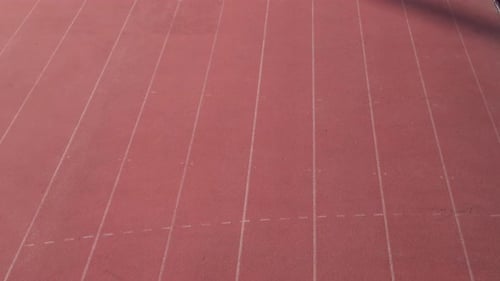 Empty Track and Field Style Running Track