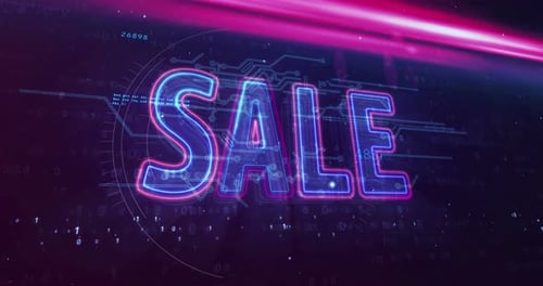 Animação de conceito abstrato de símbolo de promoção de venda