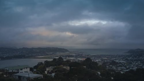 Wellington airport on rainy evening
