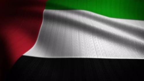 United Arab Emirates National Flag Waving Loopable Background Animation
