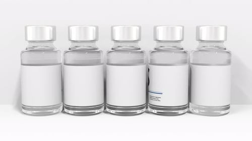 Animated Dollar Sign Cost Reveal on Pharmaceutical Vials