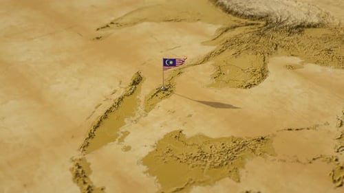 3D Map Animation with Malaysian Flag Reveal