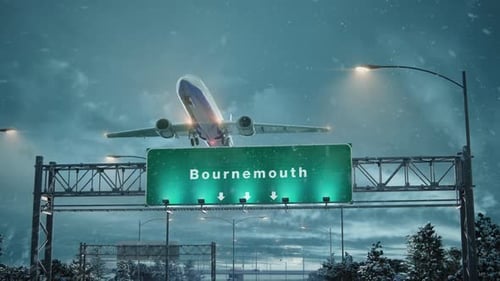 Avión despega Bournemouth en Navidad