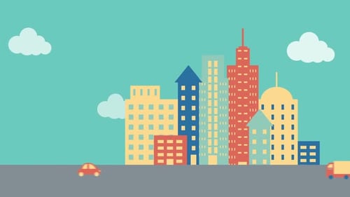 Vehicle moving in the city street