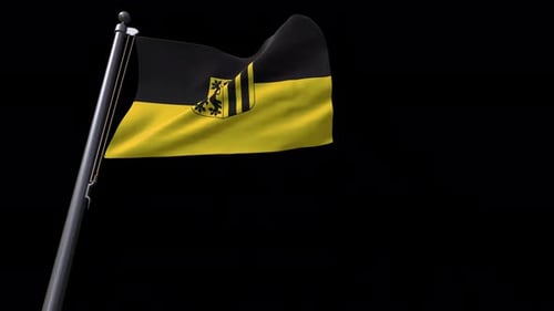 Waving Flag of Saxony Realistic 3D Animation