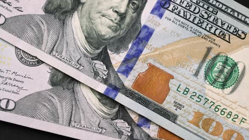 USD US-Dollar, Banknoten, Papiergeld, Rechnungen, 100 Dollar, Wechselkurs, Währung.