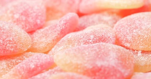 Heart shape candy in rotation