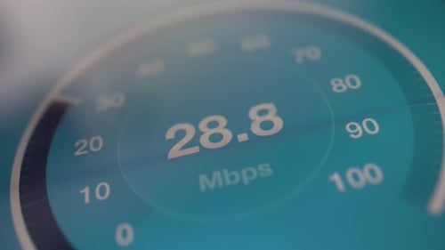 Abstract Internet Speed Test Close Up