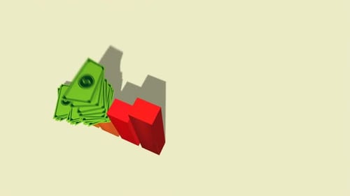 Colorful financial bar graph. A chart is rising. The symbol of increasing profit