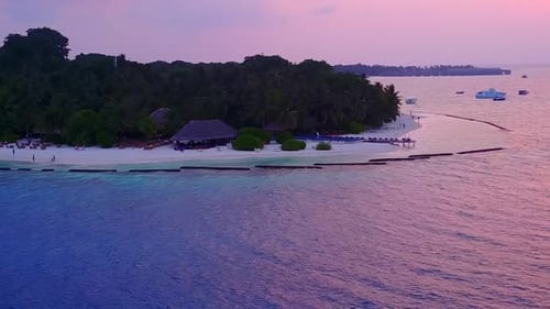 Aerial view scenery of lagoon beach voyage by blue ocean and sand background