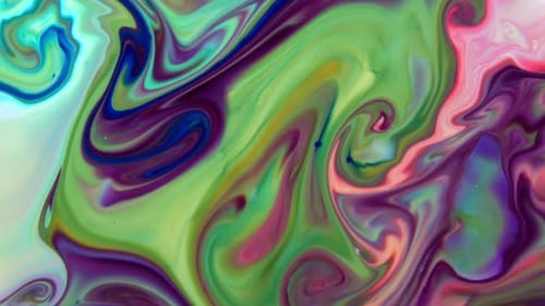 Abstract Colorful Ink Swirls and Mixes