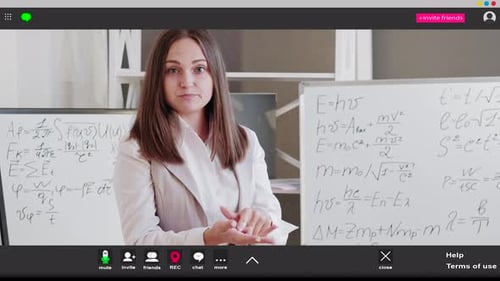 Woman Teaching Online Math Lesson in Virtual Classroom
