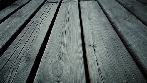 Wooden Planks. Dolly Shot. Close Up