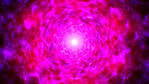 Psychedelic Vivid Neon Mist Cave Tunnel Loop 4K