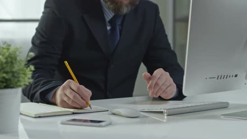 Man on Video Call in an Office