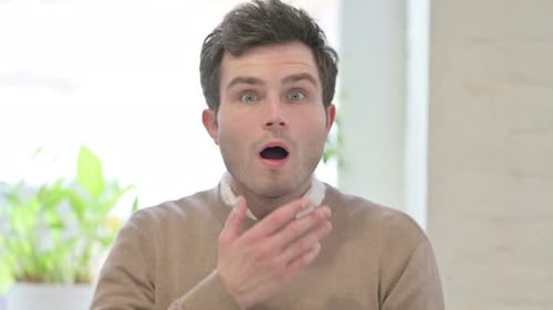 Surprised Man Reacts with Shock