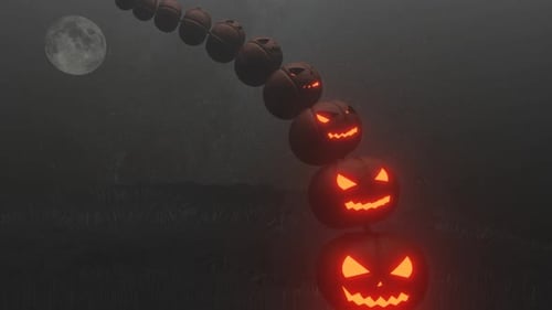 Gruselige Halloween-Kürbis-Szene