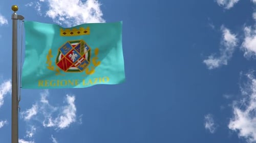 bandera de lazio italia en asta de bandera
