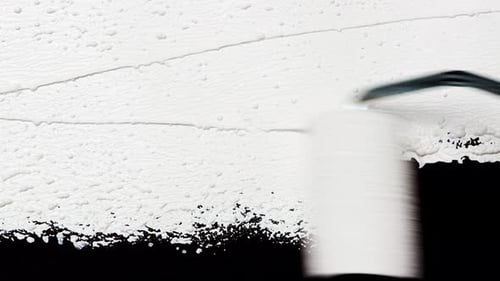 Painting With Roller Close Up.