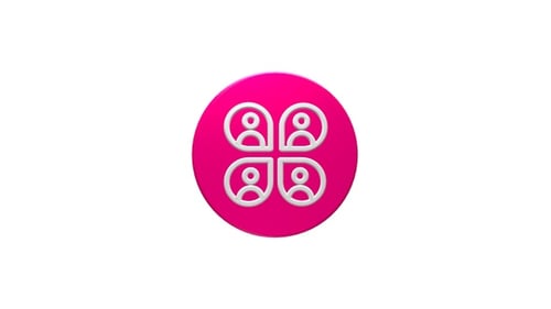 Modern 3D People Team Icon Spinning Animation