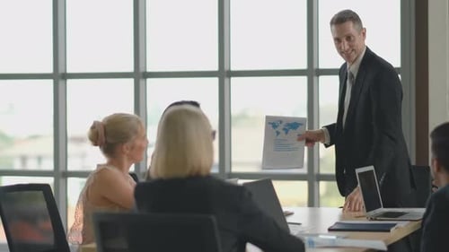 Business Professionals Meeting in Modern Office