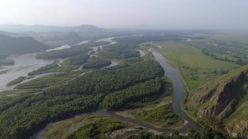 Flight Over River