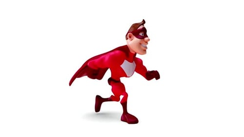 Super héros amusant de dessin animé 3D amusant