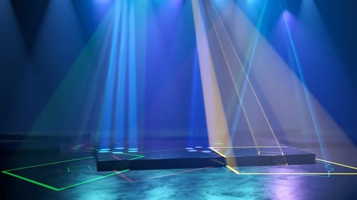 Dynamic Stage Lights Animation with Futuristic Geometric Patterns