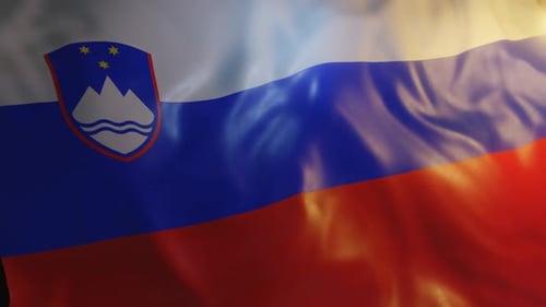 Slovenia National Flag Waving Loop Animation