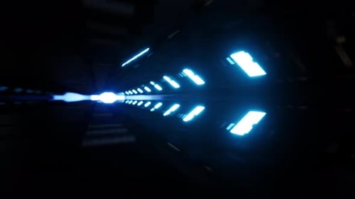 Futuristic Sci-Fi Tunnel Light Speed Travel