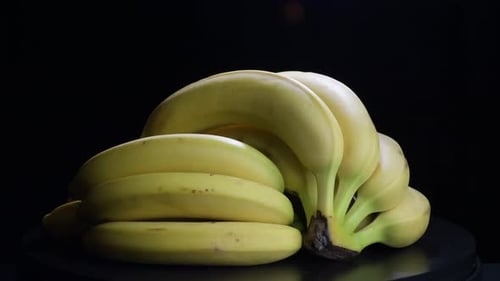 Spinning Bunch of Fresh Bananas
