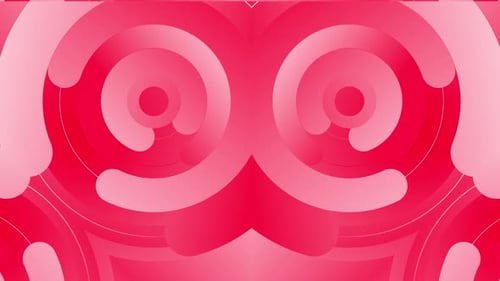 Abstract Geometric Circular Shapes Looping Background in Red and Pink Gradient