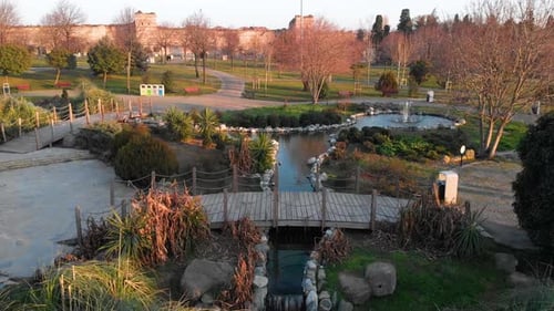 4K River in a public park in Istanbul