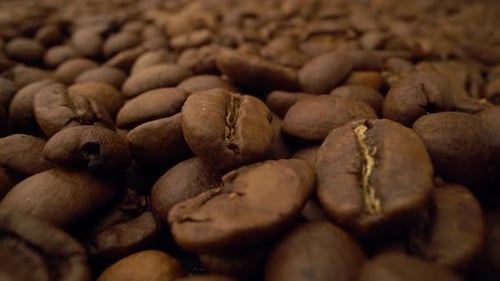 Close-Up of Roasted Coffee Beans